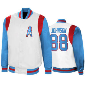 Marcus Johnson NFL Houston Oilers Satin Jacket