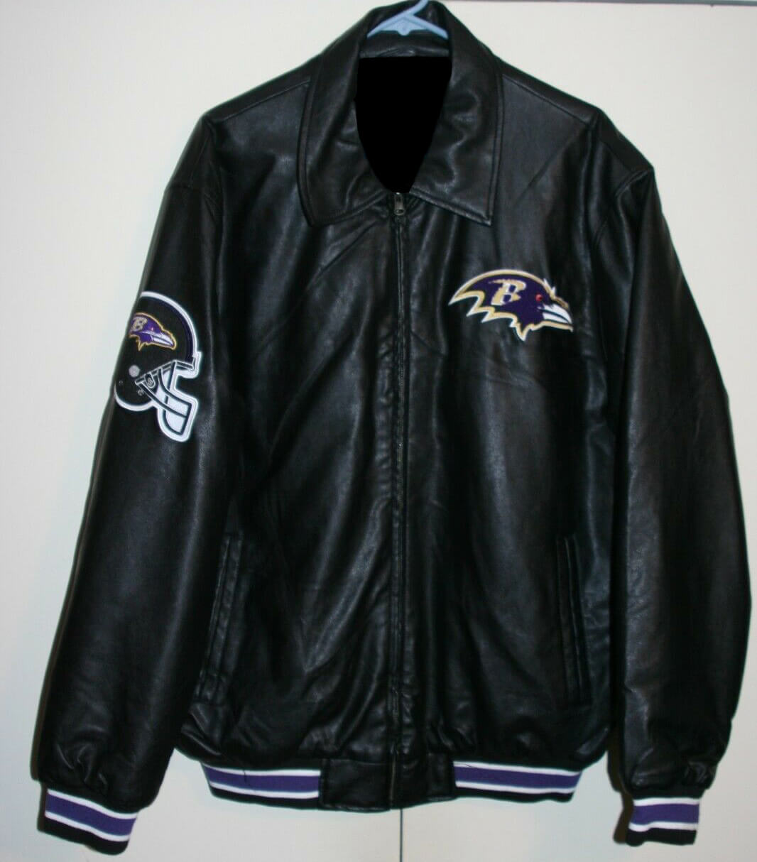 NFL Black Baltimore Ravens Leather Jacket (1) NFL Black Baltimore Ravens Leather Jacket