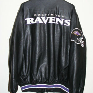 NFL Black Baltimore Ravens Leather Jacket