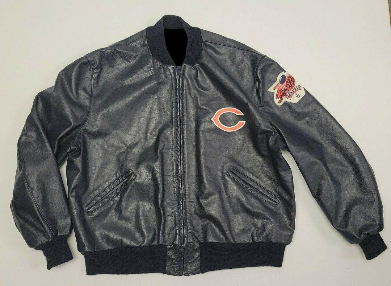 NFL Chicago Bears Black Leather Jacket (1) NFL Chicago Bears Black Leather Jacket