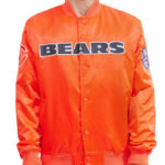 NFL Chicago Bears Orange Satin Jacket