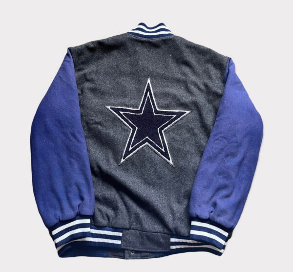 NFL Dallas Cowboys Gray And Blue Wool Jacket