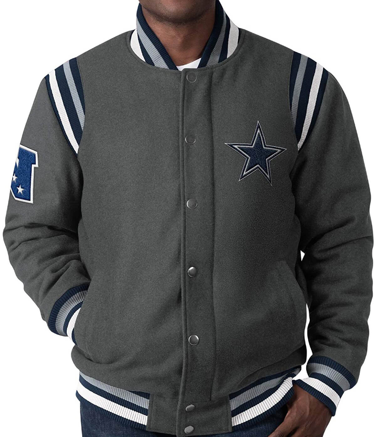 NFL Dallas Cowboys Gray Wool Jacket (1) NFL Dallas Cowboys Gray Wool Jacket