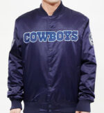 NFL Team Blue Dallas Cowboys Satin Jacket