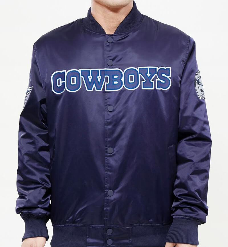 NFL Team Blue Dallas Cowboys Satin Jacket (1) NFL Team Blue Dallas Cowboys Satin Jacket