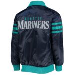 Navy Starter Seattle Mariners The Captain II Satin Jacket