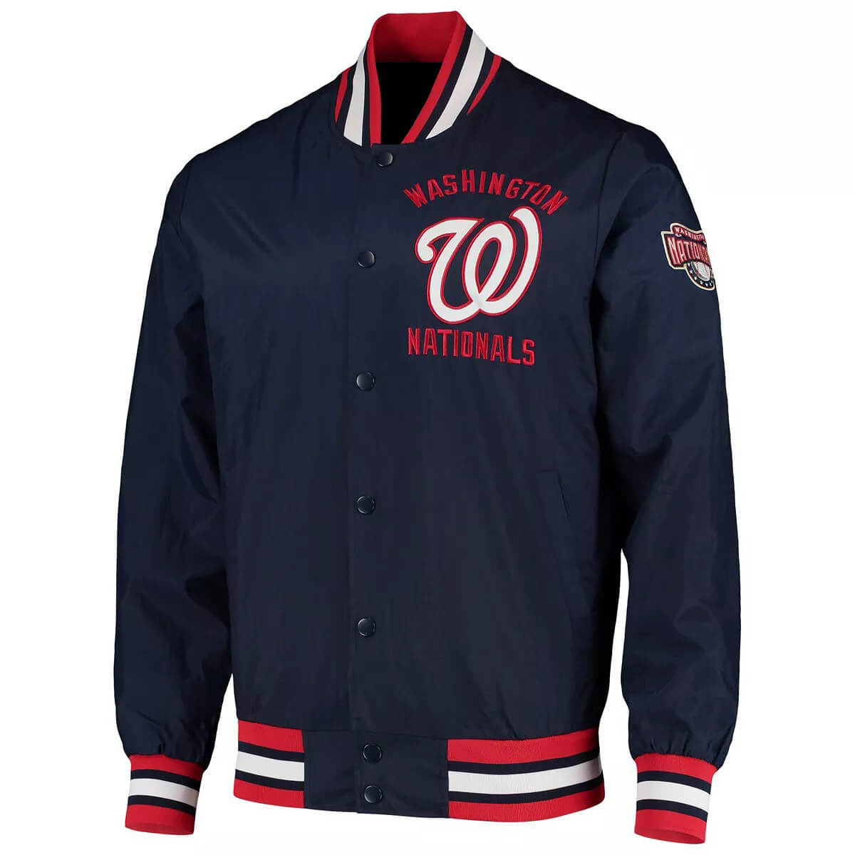 Navy Washington Nationals The Jet III Snap Jacket (1) Navy Washington Nationals The Jet III Snap Jacket