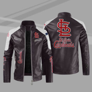 Purple White MLB St. Louis Cardinals Leather Jacket