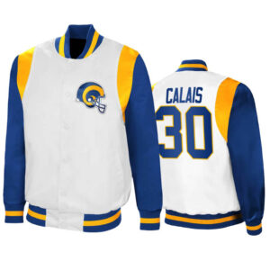 Raymond Calais Los Angeles Rams White Satin Jacket
