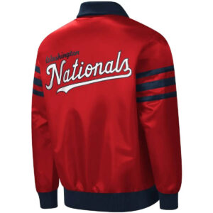 Red Washington Nationals The Captain II Zip Satin Jacket