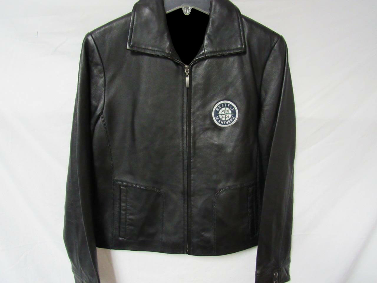 Seattle Mariners Full Zip Black Leather Jacket (2) Seattle Mariners Full Zip Black Leather Jacket
