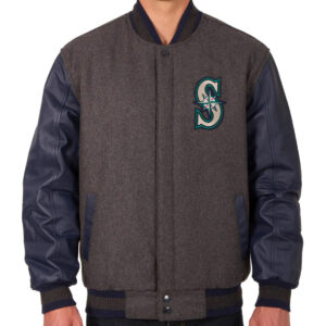 Seattle Mariners MLB Charcoal Navy Varsity Jacket
