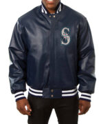 Seattle Mariners Navy MLB Leather Jacket