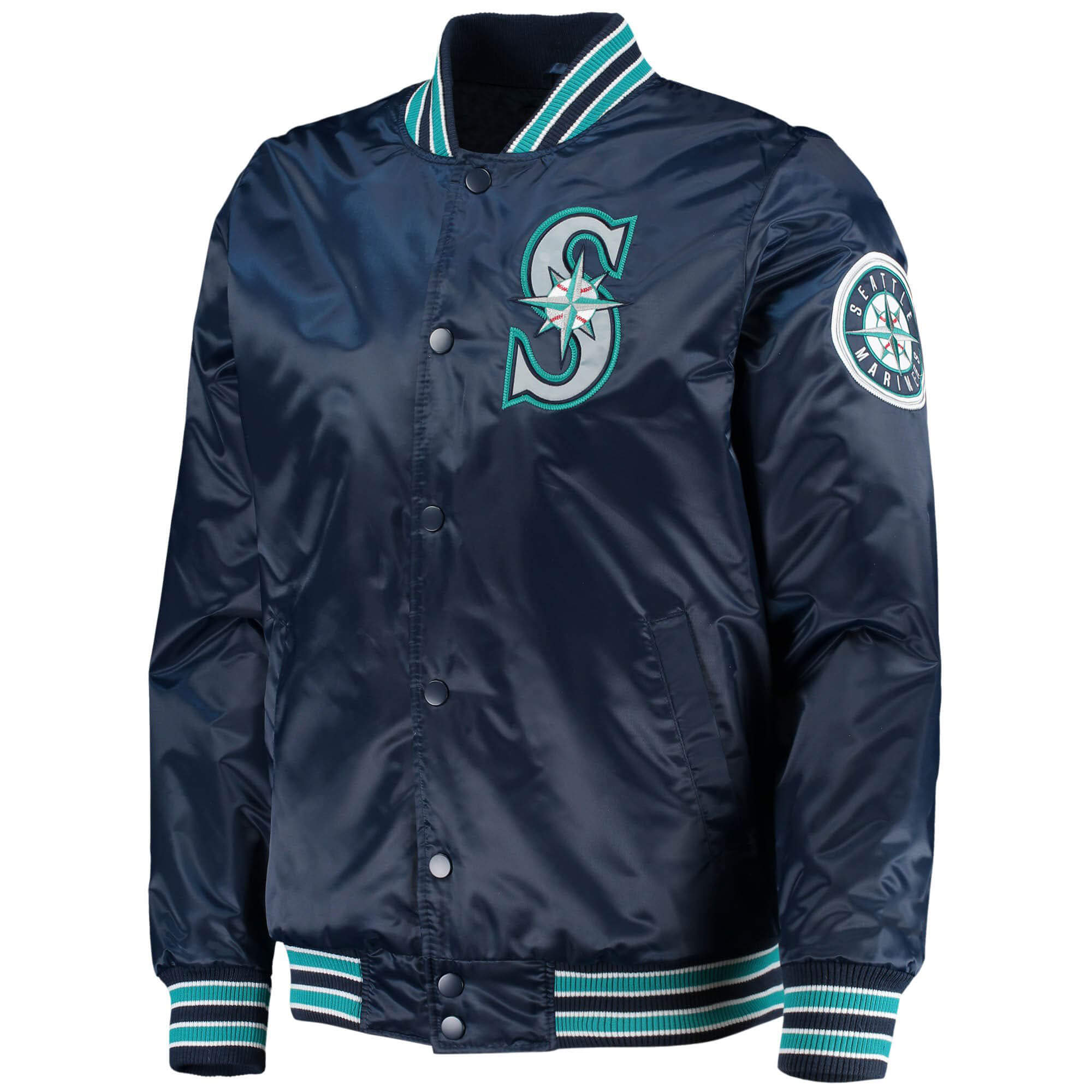Seattle Mariners The Diamond Full Snap Satin Jacket Seattle Mariners The Diamond Full Snap Satin Jacket
