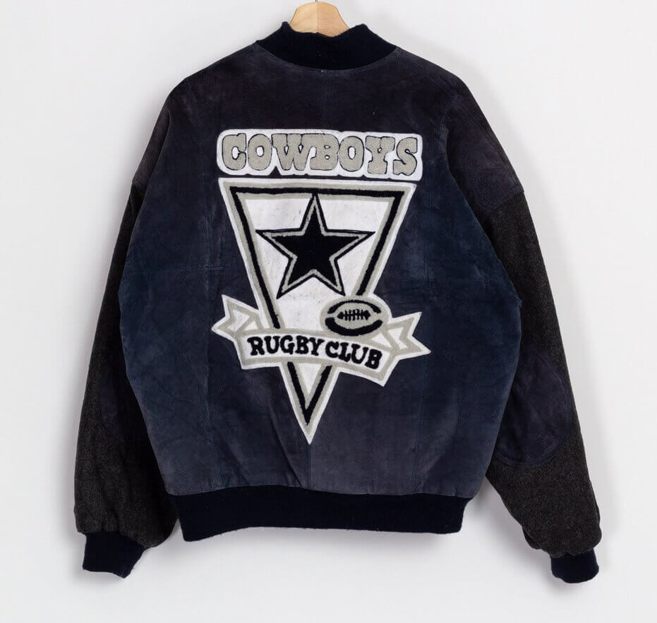 Vintage Dallas Cowboys Rugby Club Suede Leather Jacket - Maker of Jacket