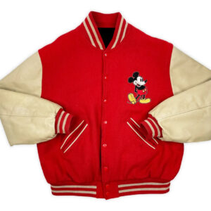 Vintage Disney Red Mickey Mouse Varsity Jacket