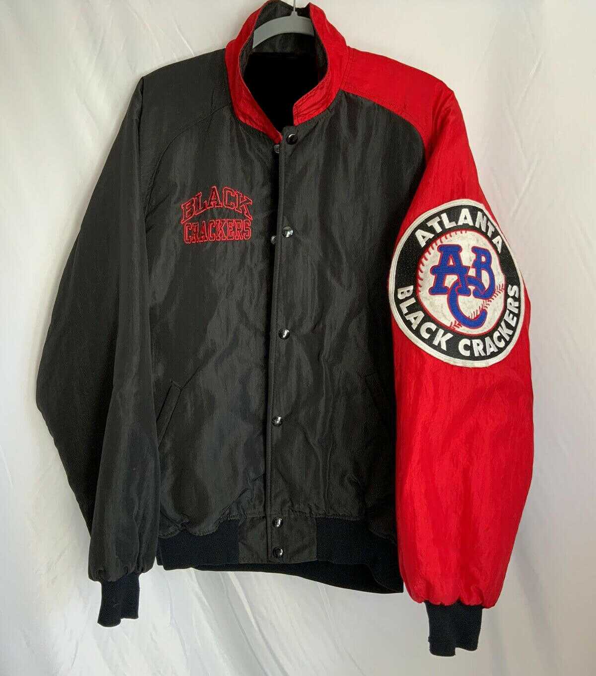 Vintage NLBM Team Atlanta Black Crackers Satin Jacket (1) Vintage NLBM Team Atlanta Black Crackers Satin Jacket
