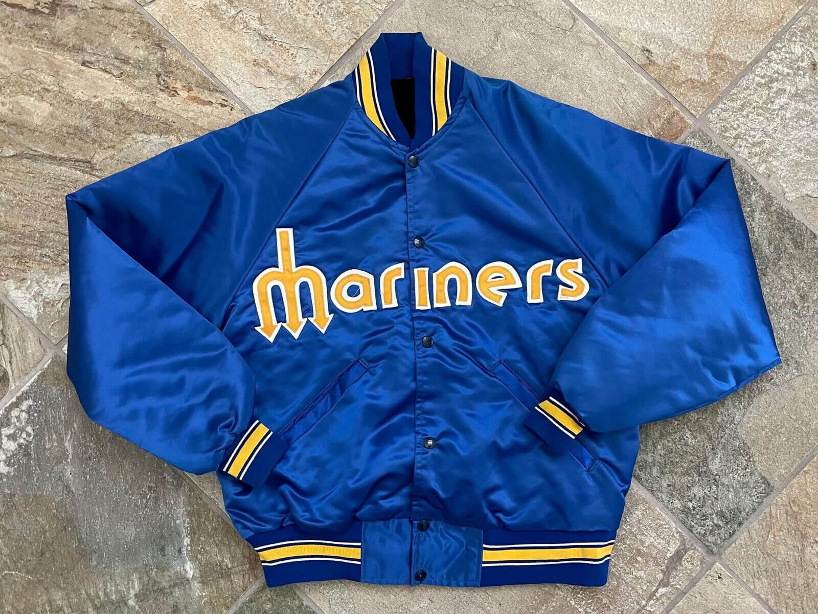 Maker of Jacket Fashion Jackets Vintage Seattle Mariners Satin Baseball