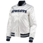 White NFL Team Dallas Cowboys Satin Jacket