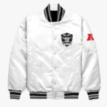 White NFL Team Las Vegas Raiders Satin Jacket