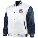 White Navy MLB St. Louis Cardinals Satin Jacket