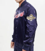 Atlanta Braves Big Logo World Series Navy Satin Jacket