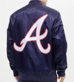 Atlanta Braves Big Logo World Series Navy Satin Jacket