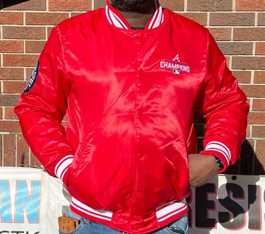 Atlanta Braves World Series Champions Red Satin Jacket (1) Atlanta Braves World Series Champions Red Satin Jacket