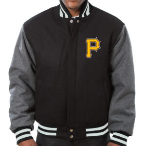 Black Gray MLB Pittsburgh Pirates Wool Jacket