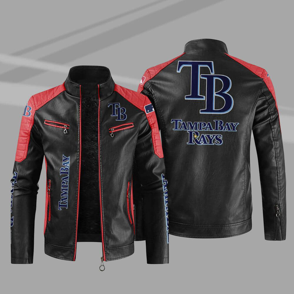 Black Red MLB Tampa Bay Rays Leather Jacket (1) Black Red MLB Tampa Bay Rays Leather Jacket