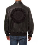 Black Washington Nationals Leather MLB Jacket