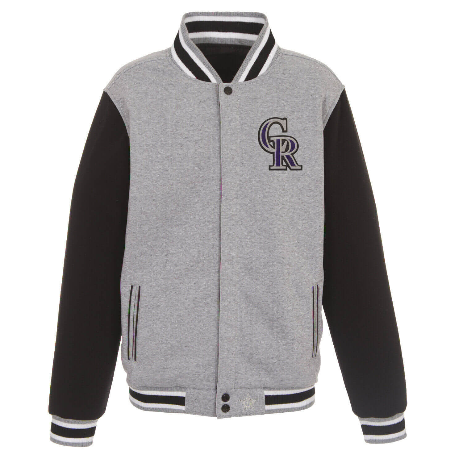Gray Black Colorado Rockies MLB Wool Jacket (1) Gray Black Colorado Rockies MLB Wool Jacket