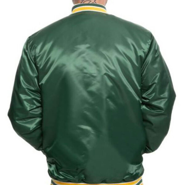 Green MLB Oakland Athletics Satin Jacket