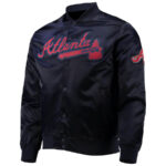 MLB Atlanta Braves Navy Blue Satin Jacket
