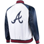 MLB Atlanta Braves White And Navy Satin Jacket