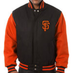 MLB Black Orange San Francisco Giants Wool Jacket