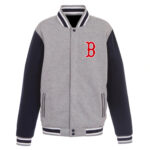 MLB Boston Red Sox Gray And Navy Wool Jacket