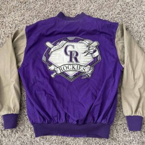 MLB Colorado Rockies Blue And Cream Bomber Jacket