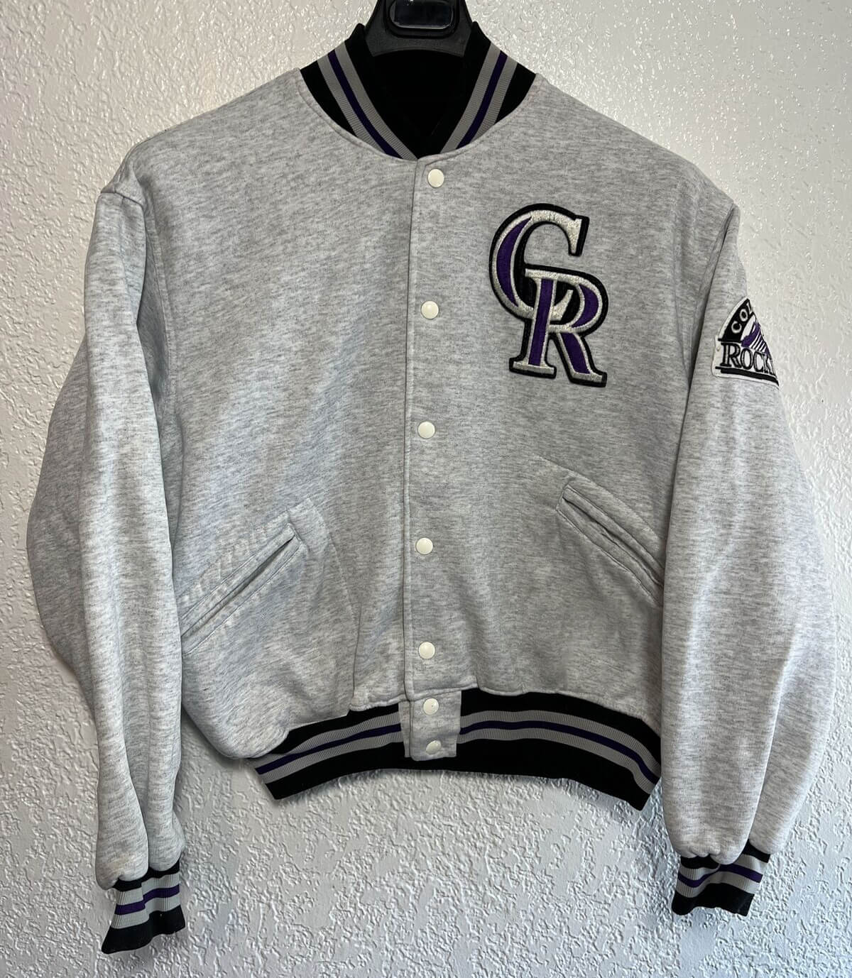 MLB Colorado Rockies Gray Wool Jacket (1) MLB Colorado Rockies Gray Wool Jacket