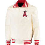 MLB Cream Los Angeles Angels Satin Jacket