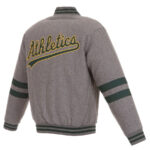 MLB Gray Oakland Athletics Wool Jacket