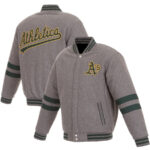 MLB Gray Oakland Athletics Wool Jacket