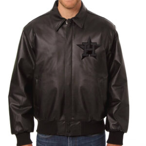 MLB Houston Astros Black Leather Jacket
