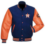 MLB Houston Astros Blue And Orange Varsity Jacket