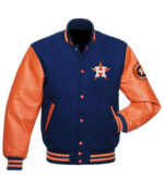 MLB Houston Astros Blue And Orange Varsity Jacket