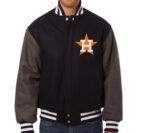 MLB Houston Astros Navy And Gray Wool Jacket