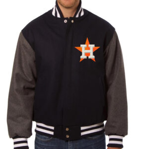 MLB Houston Astros Navy And Gray Wool Jacket