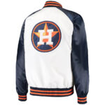 MLB Houston Astros White And Navy Satin Jacket