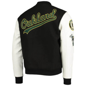 MLB Oakland Athletics Black And White Varsity Jacket