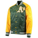 MLB Oakland Athletics Green And Yellow Satin Jacket